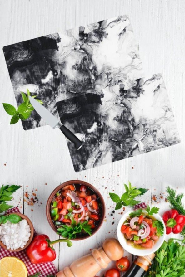 2li Takım Sis Desen Görünümlü Takım Cam Kesme Tahtası - Cam Kesim Tablası 20x30 & 30x40 ürün görseli