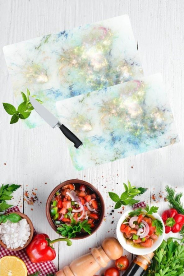 2li Takım  Işıl Desen Görünümlü Takım Cam Kesme Tahtası - Cam Kesim Tablası 20x30 & 30x40