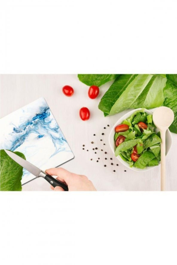 Saban Mavi Deniz Cam Kesme Tahtası - Cam Kesme Tablası | 30 Cm X 40 Cm - 2