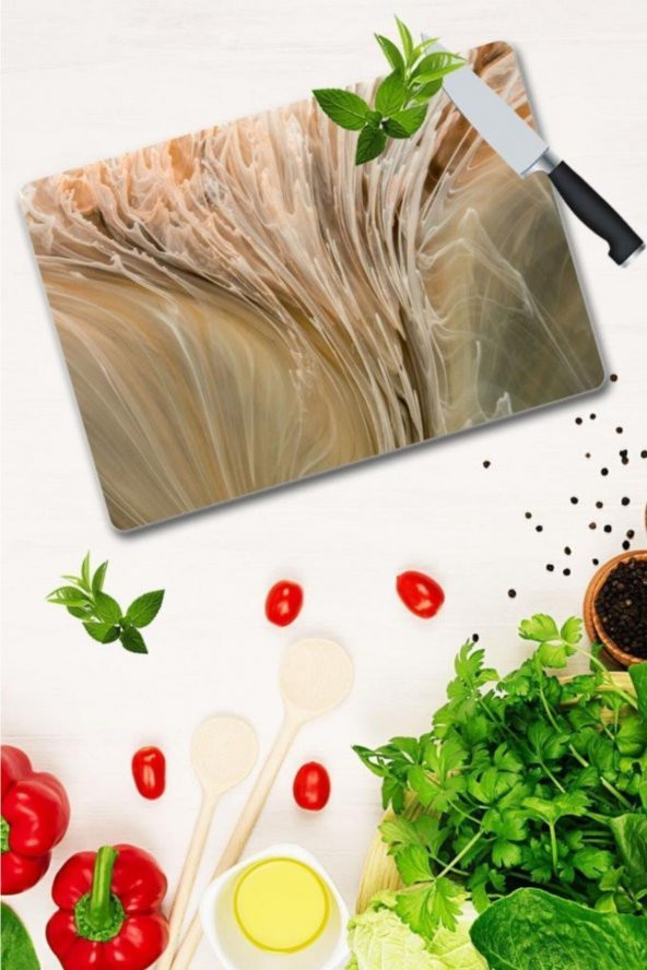 Saban Açık Dalga Mermer Cam Kesme Tahtası - Cam Kesme Tablası  | 30 Cm X 40 Cm - Resim 2