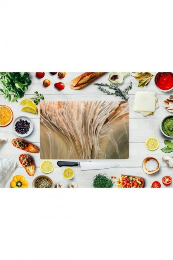 Saban Açık Dalga Mermer Cam Kesme Tahtası - Cam Kesme Tablası  | 30 Cm X 40 Cm - Resim 3