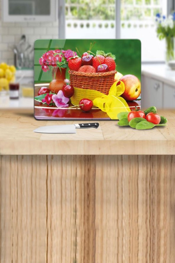 Cam - Kesme Tahtası 30cm x 40cm Meyve Sepeti ürün görseli