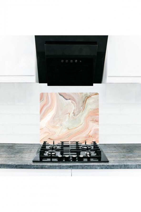 Topraklı Mermer Cam Ocak Koruyucu Ve Cam Kesme Tahtası 50 cm X 56 cm Tek Parça ürün görseli