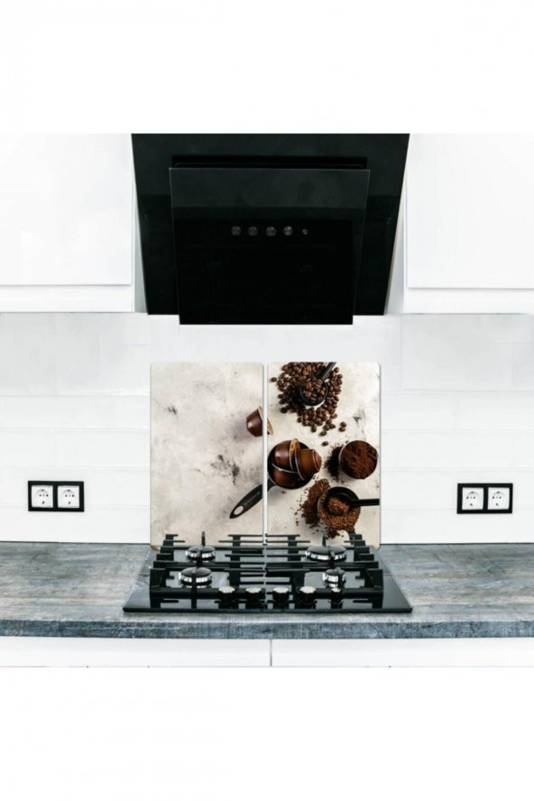 2 li 40x52 cm Tropik Desenli Cam Kesim Tablası ve Ocak Koruma ürün görseli