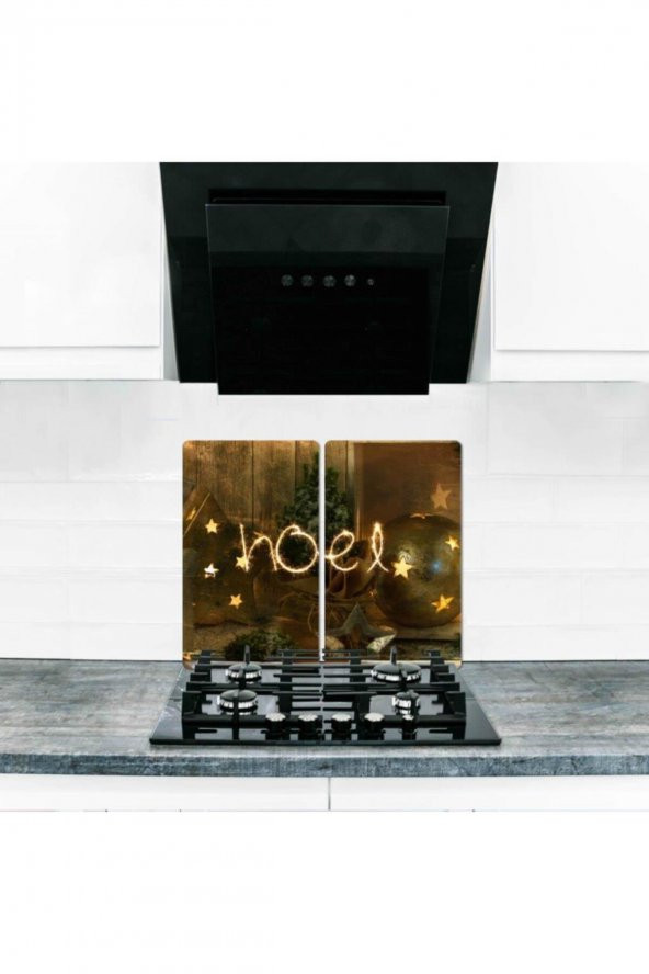 2 li 40x52 cm Noel Desenli Cam Kesim Tablası ve Ocak Koruma ürün görseli