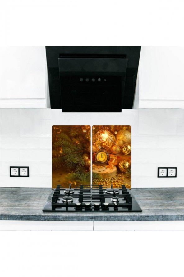 Cam Ocak Arkası Koruyucu ve Kesme Tahtası Dilek | 30cm x 52cm 2li ürün görseli