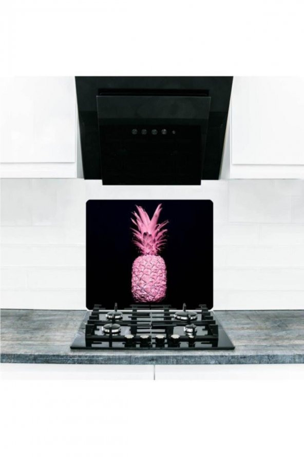 Saban Siyah Ananas Cam Ocak Arkası Koruyucu Ve Kesme Tablası 50x56 cm - 1
