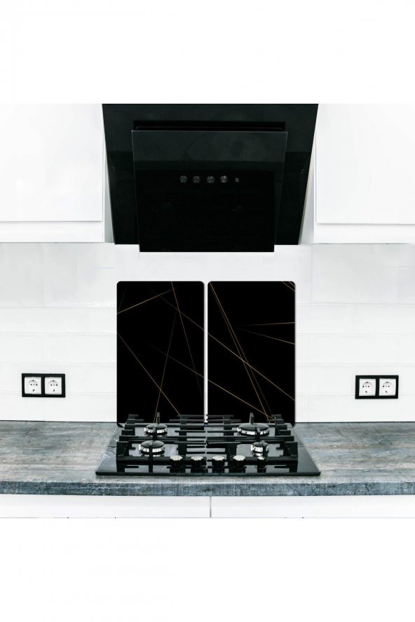2 li 40x52 cm Led Desenli Cam Kesim Tablası ve Ocak Koruma - 1
