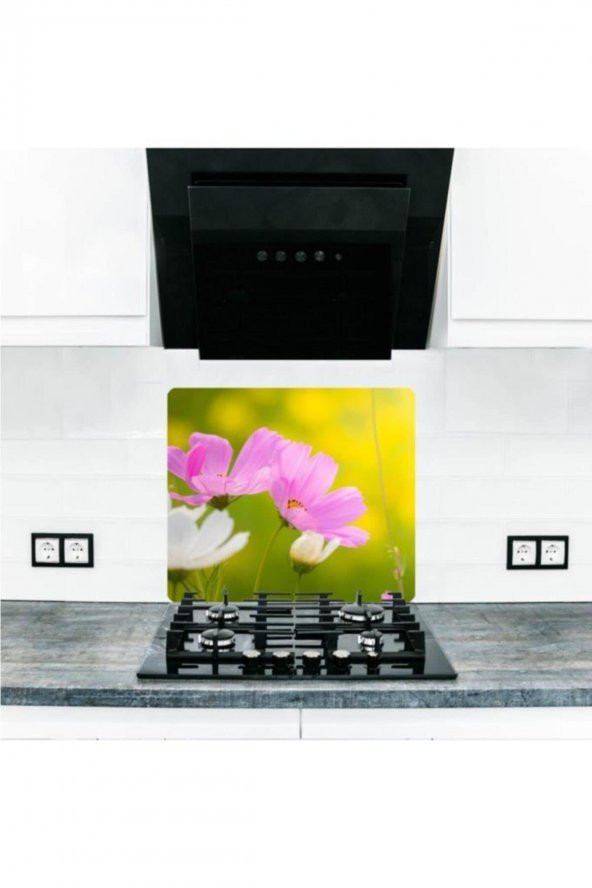 Cam Ocak Arkası Koruyucu ve Kesme Tablası İlk Bahar| 50 cm x 56 cm ürün görseli