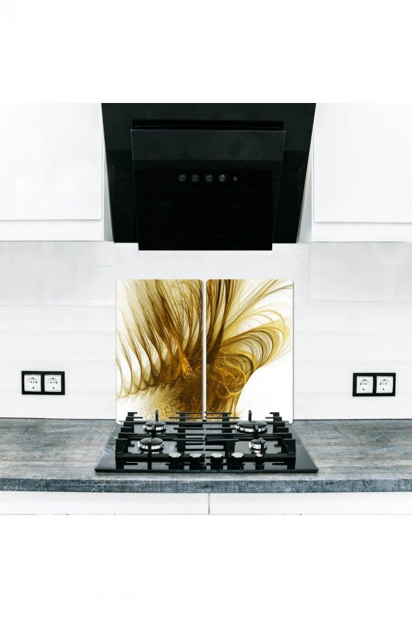 Cam Ocak Koruyucu ve Kesme Tablası Çizgi | 60 cm x 52 4lü Ocaklar ürün görseli