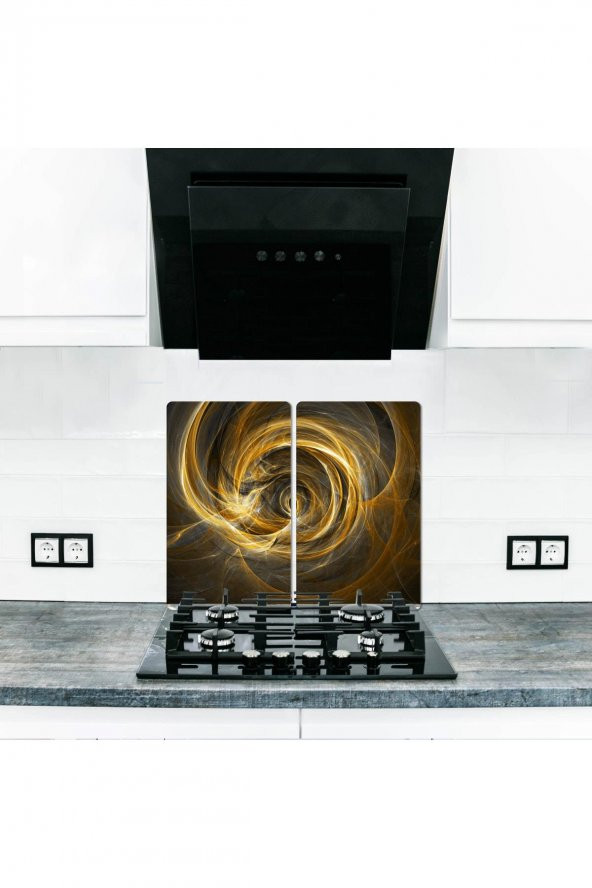 2 li 40x52 cm Hipnotize Desenli Cam Kesim Tablası ve Ocak Koruma ürün görseli