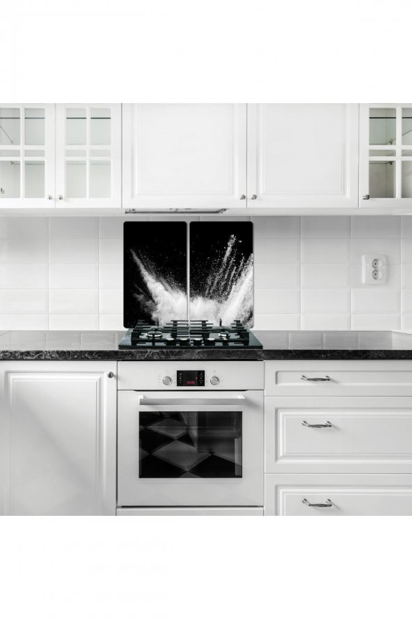 2 li 40x52 cm Black Desenli Cam Kesim Tablası ve Ocak Koruma ürün görseli