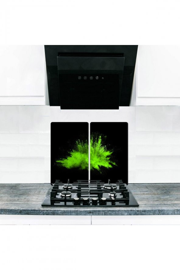 Cam Ocak Koruyucu ve Kesim Tablası Duman (80cm x 52cm) 2 Parça, 5li Ocaklar ürün görseli