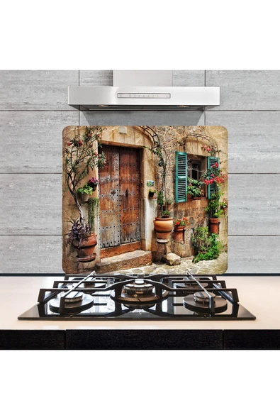 50x56 cm Taş Ev Cam Ocak Koruyucu ürün görseli