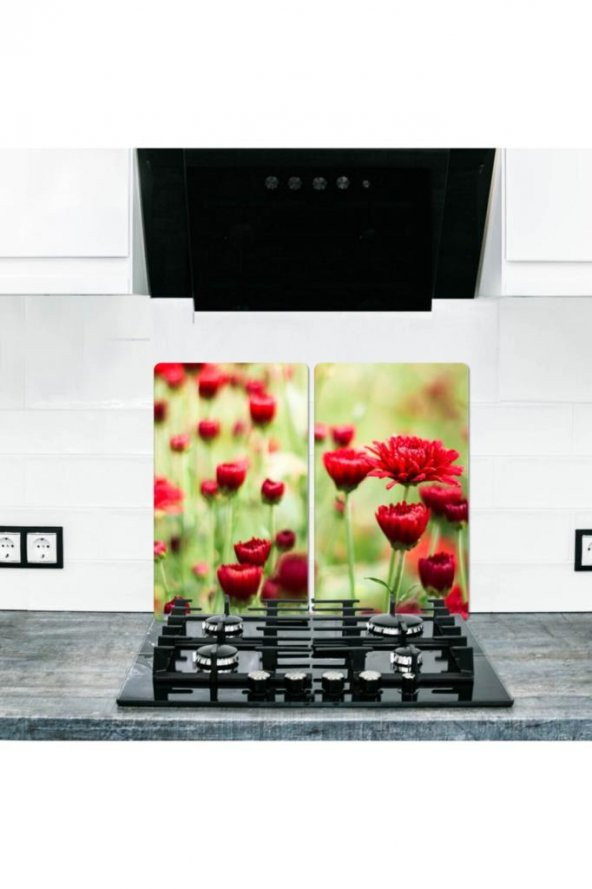 2 li 30x52 cm Cam Ocak Koruyucu Cam Kesme Tahtası Model 339