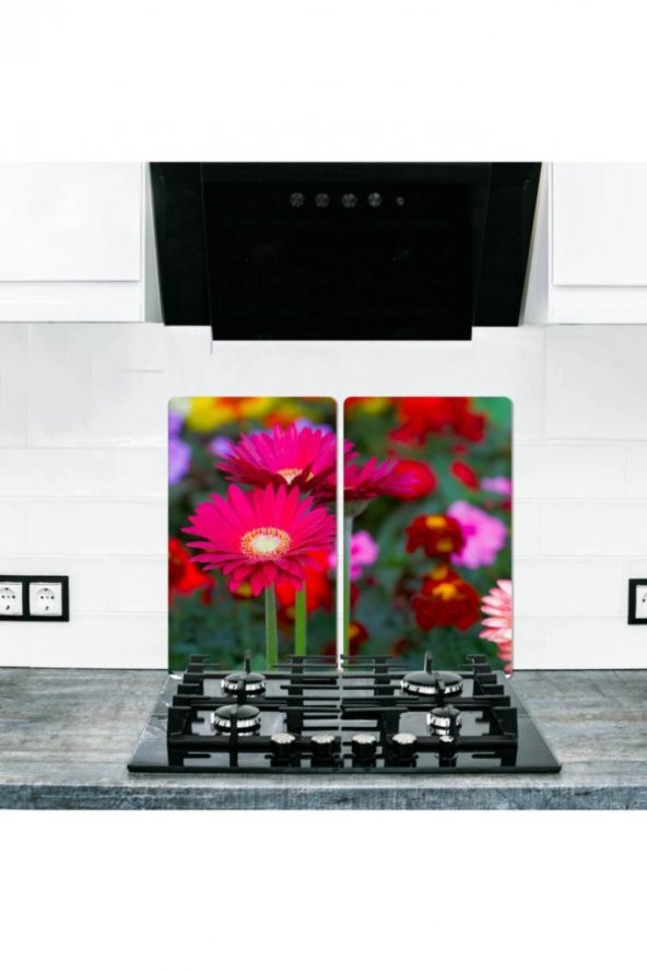 2 li 30x52 cm Cam Ocak Koruyucu Cam Kesme Tahtası Model 357 ürün görseli