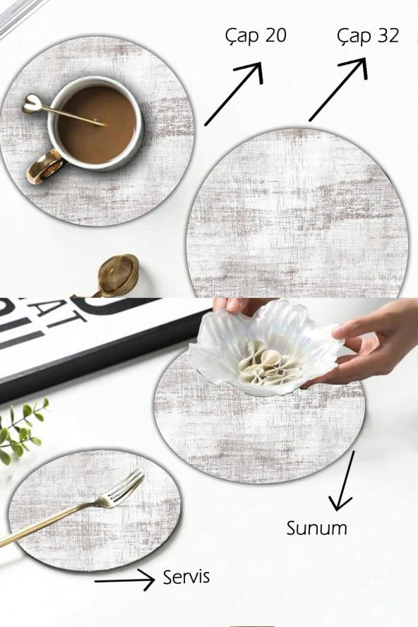 Model 2 Desenli Cam Sunum Tepsisi 2li Takım Çap 32 & Çap 20 - Resim 2