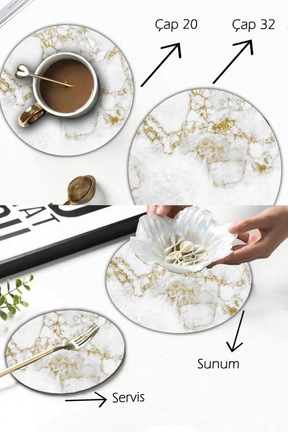 Model 7 Desenli Cam Sunum Tepsisi 2li Takım Çap 32 & Çap 20 - Resim 2