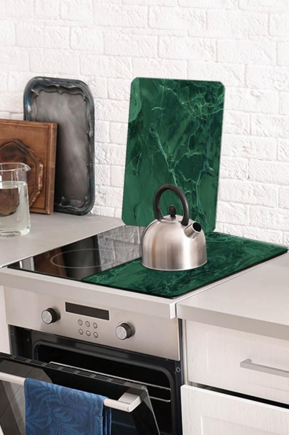 2 li 30x52 cm Cam Ocak Koruyucu Cam Kesme Tahtası Model 376 - Resim 2