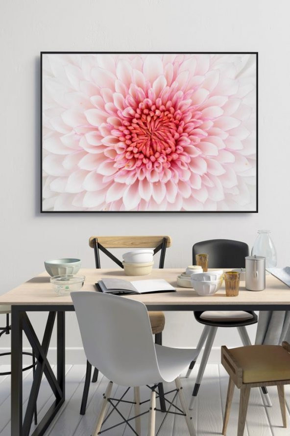 60 x 70 cm Kasımpatı Desenli Cam Tablo 4mm Temperli Camdır - 1