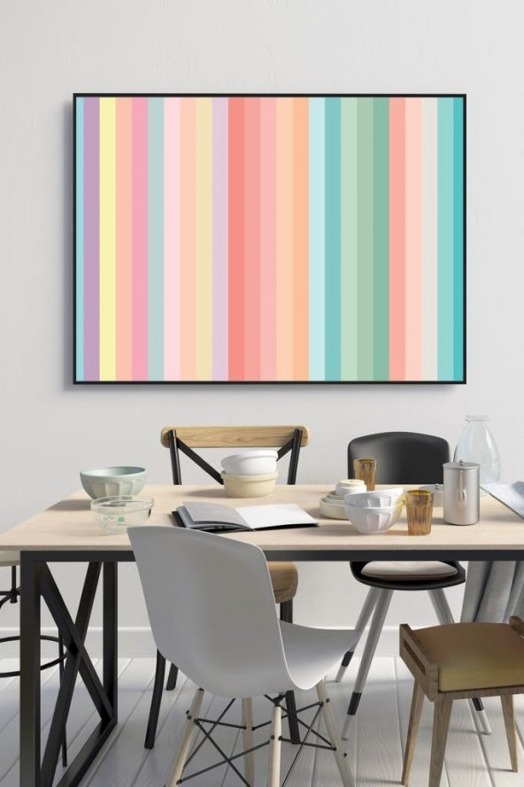 50 x 60 cm Pastel Renkler Desenli Cam Tablo 4mm Temperli Camdır ürün görseli