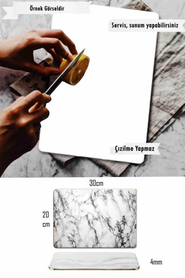 20x30 cm Saydam Cam Kesim Tablası - 4