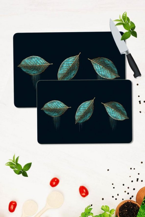 2 li Takım 30x40 cm ve 20x30 cm Üç Yaprak Cam Kesim Tablası ve Ocak Koruma