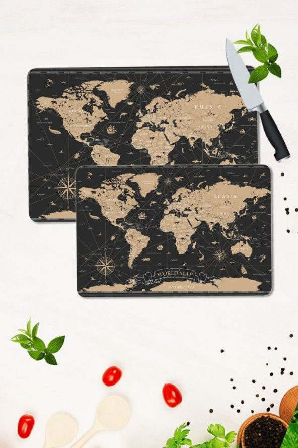 2 li Takım 30x40 cm ve 20x30 cm Model 206 Desenli Cam Kesim Tablası ve Ocak Koruma ürün görseli