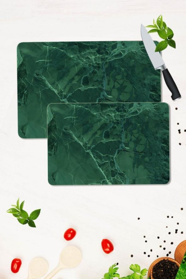 2 li Takım 30x40 cm ve 20x30 cm Model 376 Desenli Cam Kesim Tablası ve Ocak Koruma