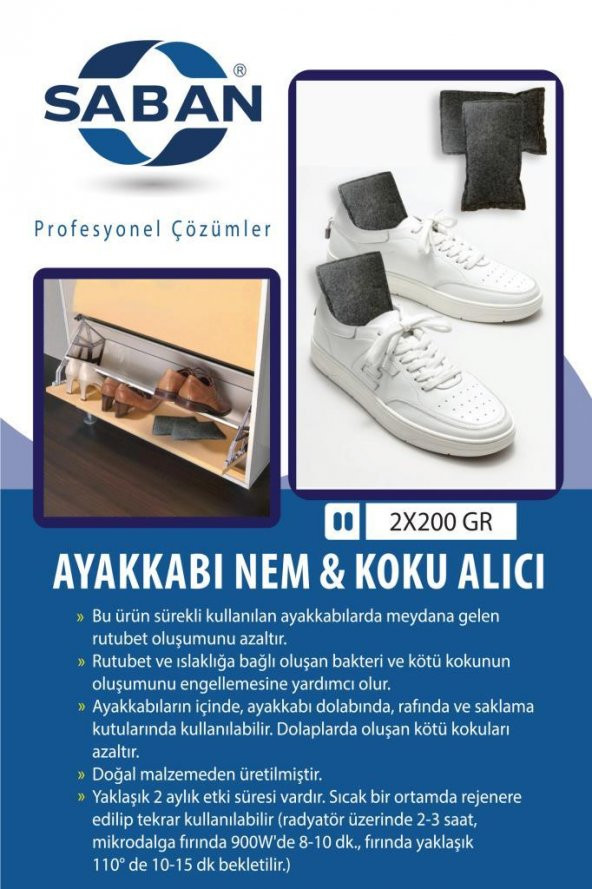 2x200 Gr. Ayakkabı Nem ve Koku Alıcı - 2