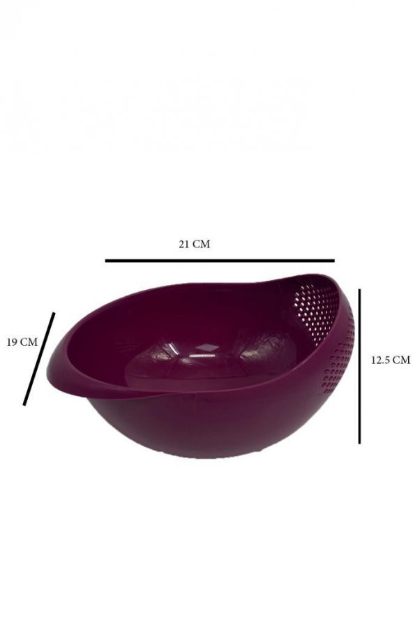 2 li Set Makarna & Pirinç Süzgeç Takımı Mürdüm - 3