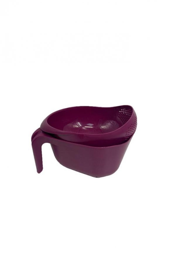2 li Set Makarna & Pirinç Süzgeç Takımı Mürdüm - 4