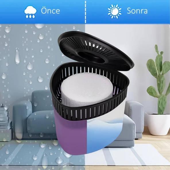 500 gr Nem Alıcılı Ve Rutubet Giderici  Aparat Üçgen Lavanta (Tablet Dahil) - Resim 7