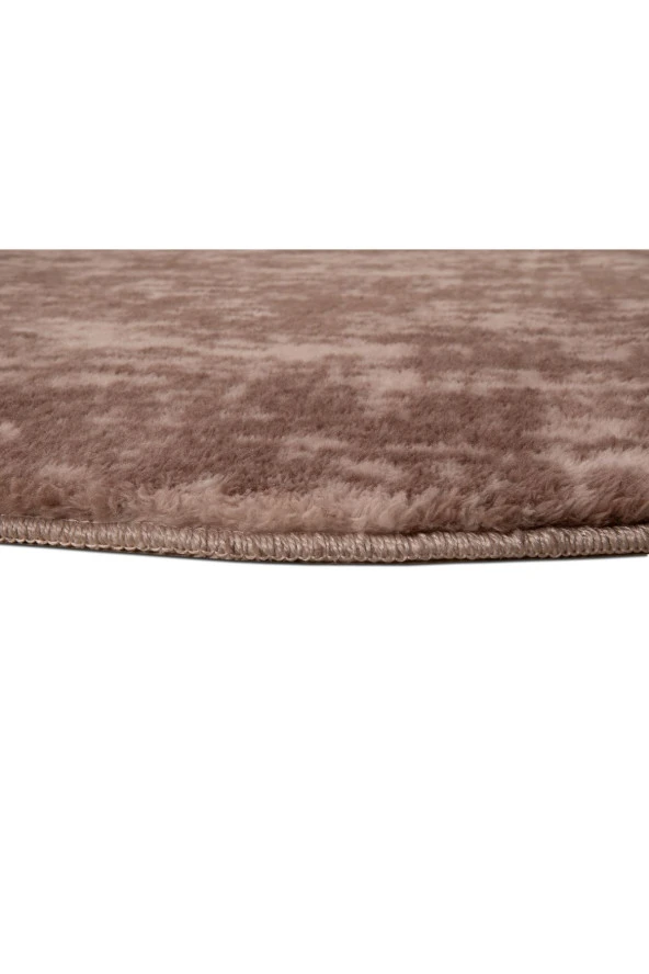 My Evilla Modern Dekoratif Halı Jel Kaymaz Taban Peluş Puffy Post Kahverengi Halı 02 - 2