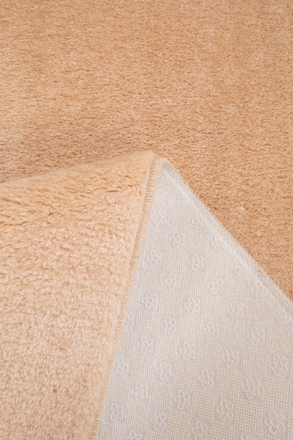 Myevilla Kaymaz Taban Peluş Post Bej 75x100 - 4