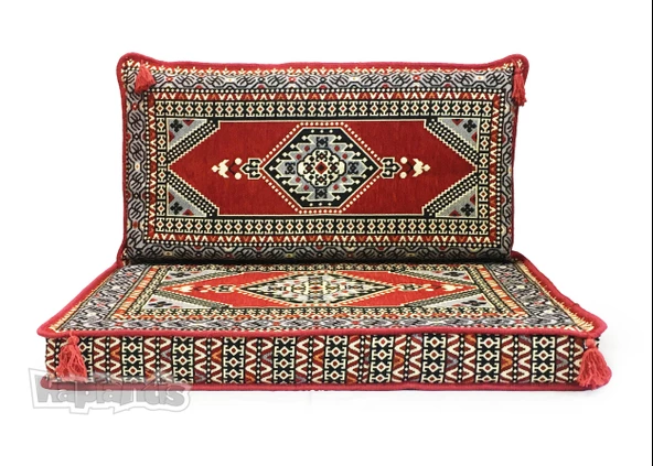 Shark Anatolia Oryantal Desenli Şark Köşesi Tekli Sedir Takımı Kırmızı - 5