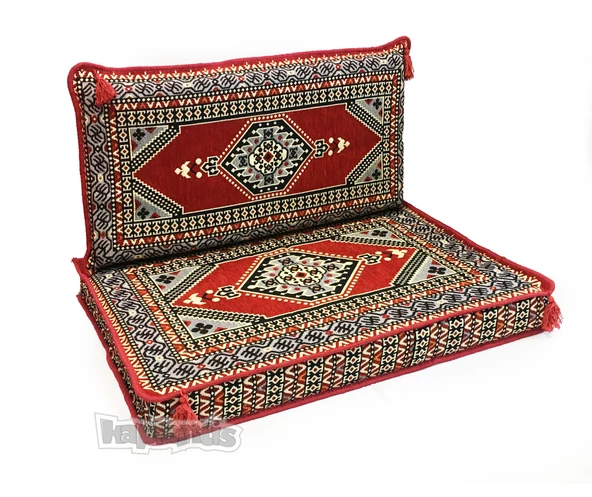 Shark Anatolia Oryantal Desenli Şark Köşesi Tekli Sedir Takımı Kırmızı - 2