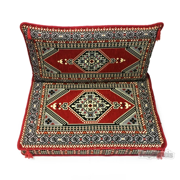 Shark Anatolia Oryantal Desenli Şark Köşesi Tekli Sedir Takımı Kırmızı - 4