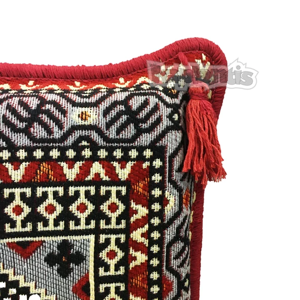 Shark Anatolia Oryantal Desenli Şark Köşesi Tekli Sedir Takımı Kırmızı - 6