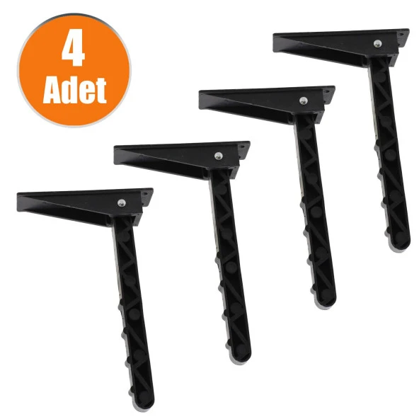 Sofra Ayağı Katlanır Yer Sofrası Sini Altı Siyah Plastik Ayak 20 cm (4 ADET)