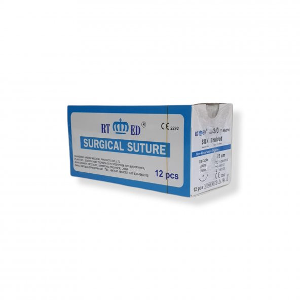 İpek İplik No:3/0 Yukarı Keskin 3/8 20 mm 75 cm