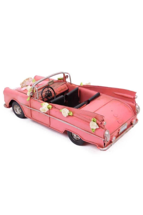 Dekoratif Metal Vintage Gelin Arabası Klasik Chevrolet Araba 24 cm - Resim 7