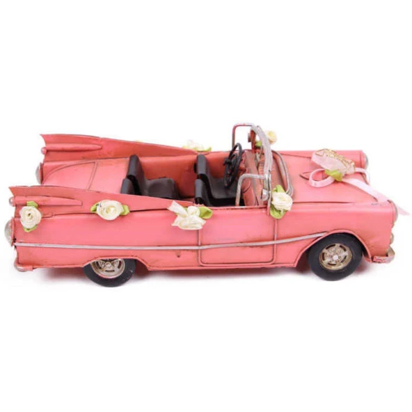 Dekoratif Metal Vintage Gelin Arabası Klasik Chevrolet Araba 24 cm - Resim 2