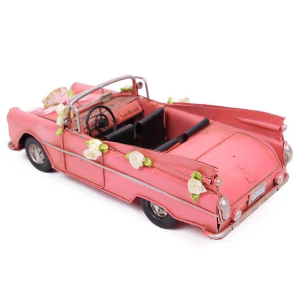Dekoratif Metal Vintage Gelin Arabası Klasik Chevrolet Araba 24 cm - Resim 4