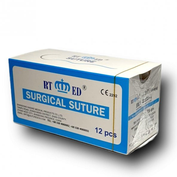 İpek İplik No:3/0 Yuvarlak 1/2 20 mm 75 cm ürün görseli 1