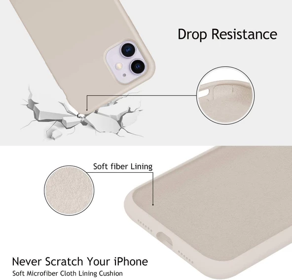 İphone Silikon Case Mikrofiber İç Arka Koruma Telefon Kılıfı - 12