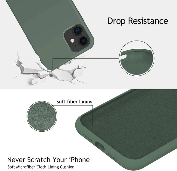 İphone Silikon Case Mikrofiber İç Arka Koruma Telefon Kılıfı - 10