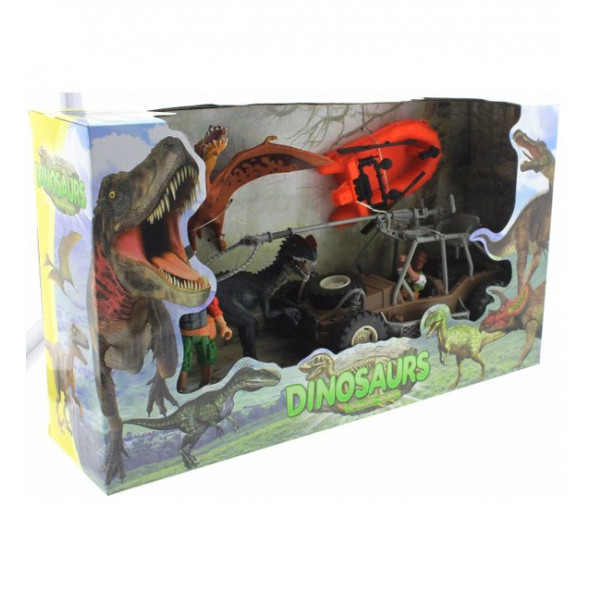 Oyuncak Dinozor Parkı Jeepli Oyun Seti