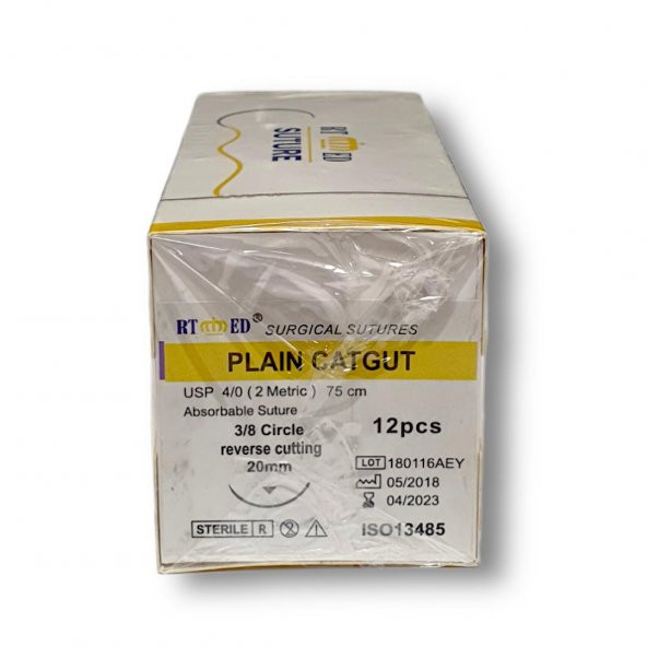 Plain Katküt 4/0 Keskin 3/8 20 mm - 2