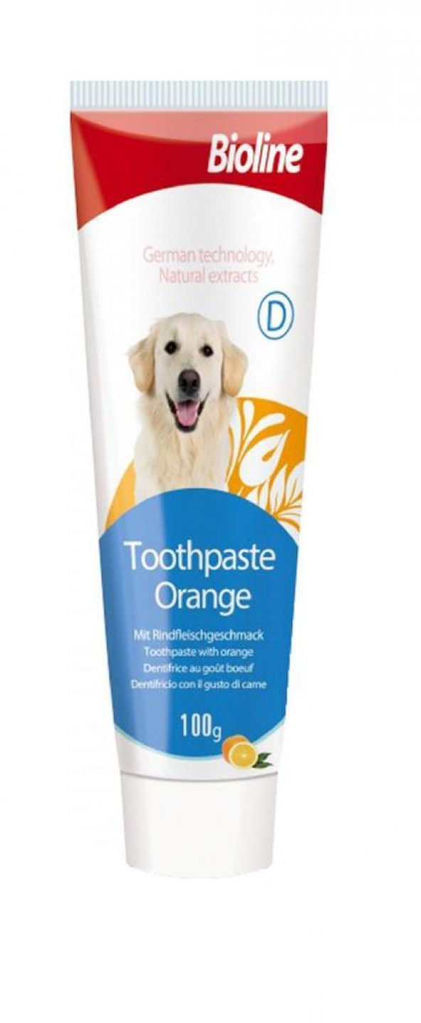 Bioline Köpek Diş Macunu Portakal Aromalı 100 Gr